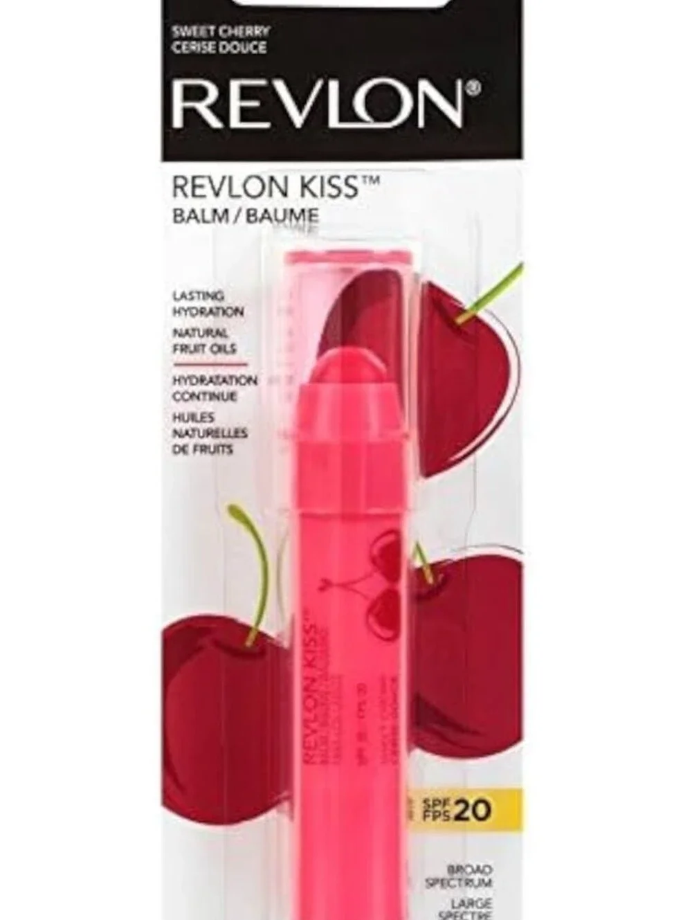 Revlon Kiss Balm Stick - Cherry Splash Pink Sun Protection Lip Balm Spf 20